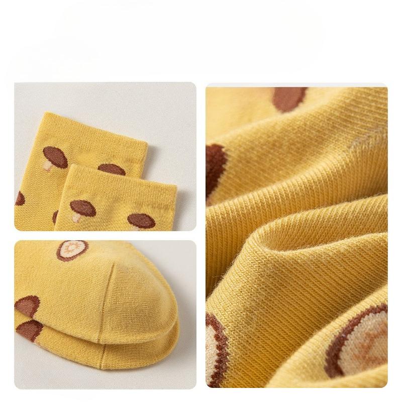 3-pair Set of Autumn-winter Elegant Women's Soft Stockings in A Rustic Style, Mid-length Cotton Stockings.
