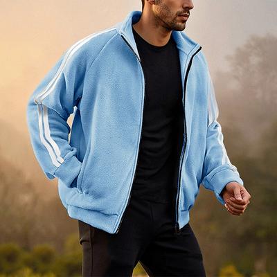 Nowy Męski Rozpinany Kardigan Bluza z Długim Rękawem Modny Wszechstronny Polarowy Top Kurtka