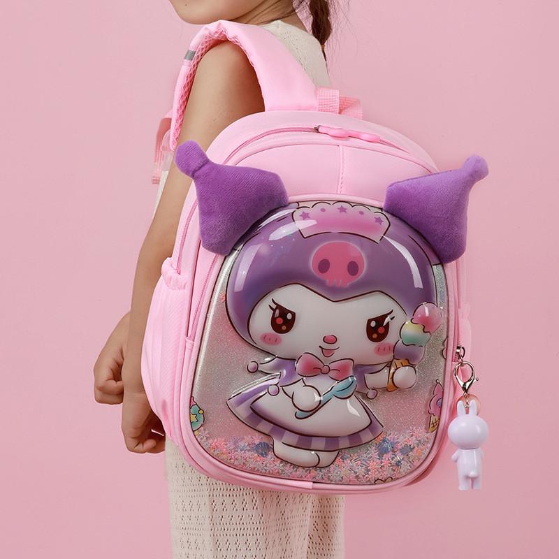 Cartoon Girl Kuromi Backpack With Ergonomic Shoulder Straps For School Use