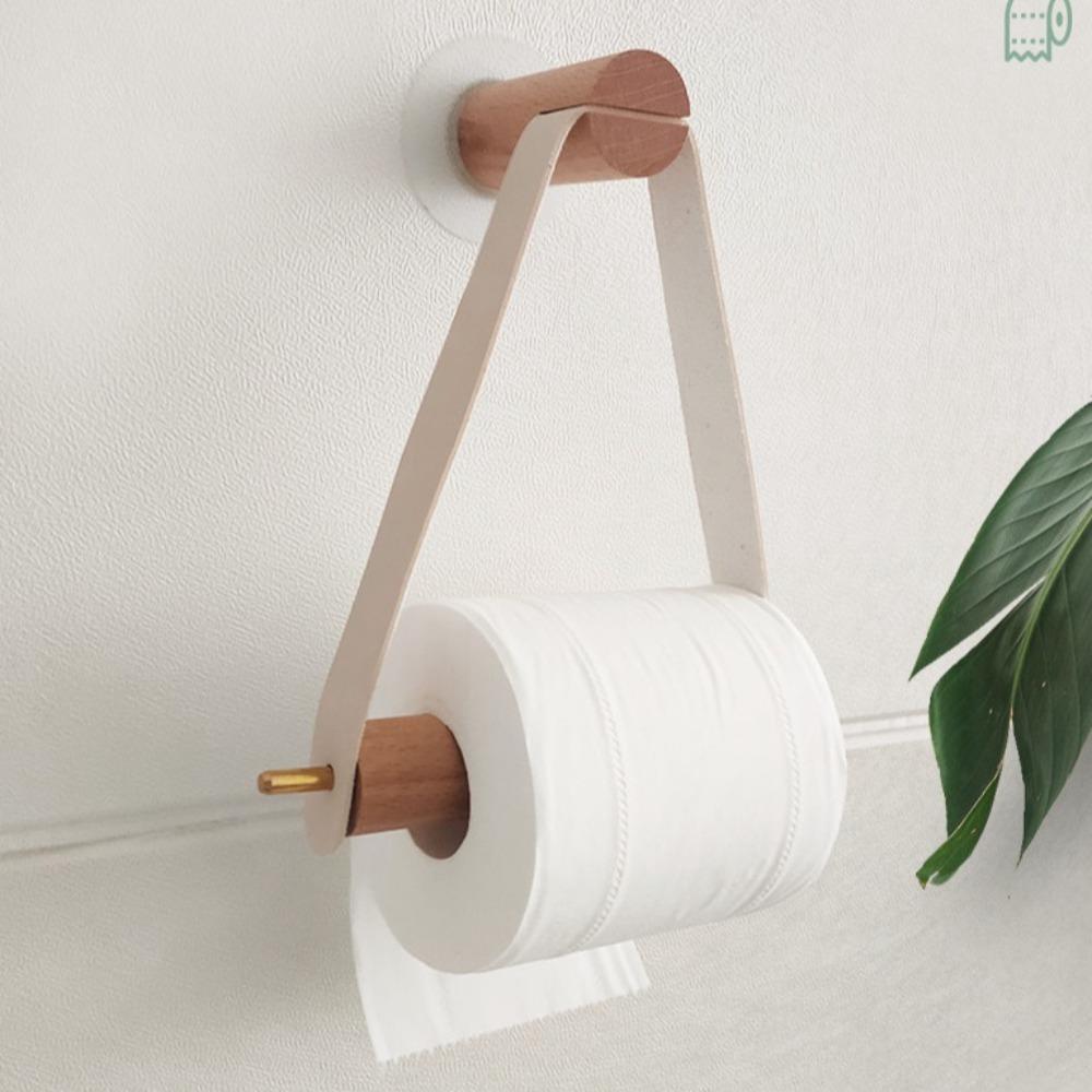 Wall Mounted Paper Towel Holders Rack Wooden Toilet Paper Holder Simple Paper Roll Holder  Bathroom