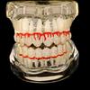 Iced Out Custom Flame Grillz Gold Plated Full Zircon Diamond Hip Hop Body Grillz for Halloween Party