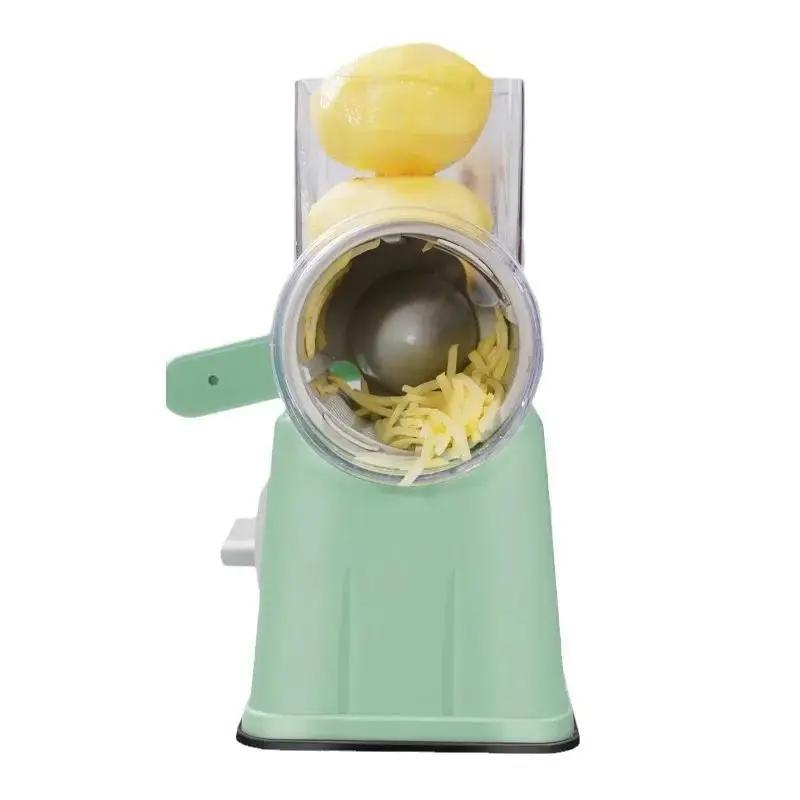 5 In 1 Hand Cranked Rotary Vegetable Cutter Slicer Multi Functional Drum Vegetable Potato Slicer Manual Cheese Chopper Machine