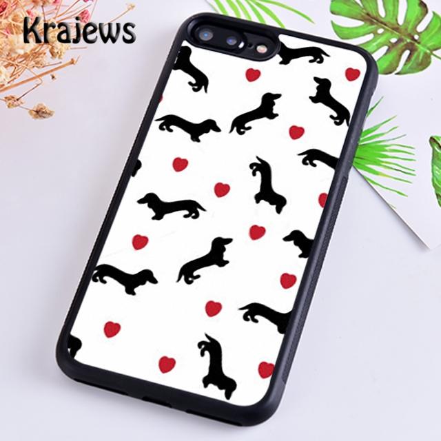Krajews Dachshund Doxie Dogs Hearts Phone Case Cover For iPhone 17 Air 16 15 14 plus 11 12 13 pro max coque Fundas