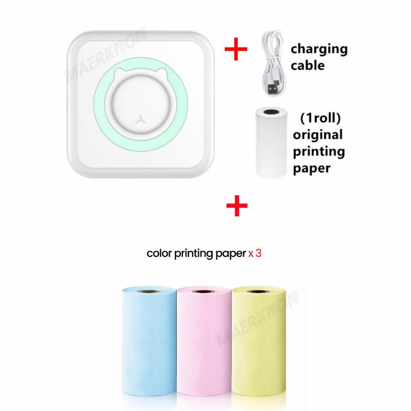 HD Mini Thermal Printer Portable Label Photo Printers Stickers Paper Inkless Wireless Cat Kid Impresora 200dpi Android IOS 57mm