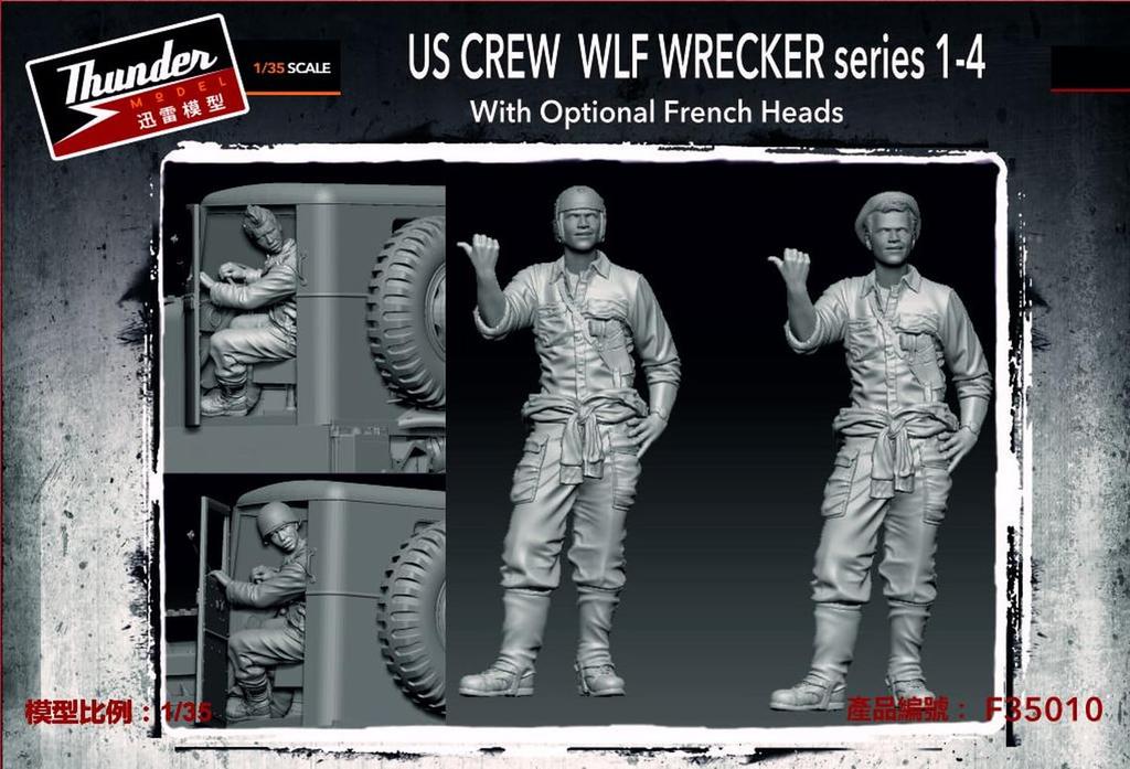 Thunder Model 1/35 Scale American/British Driver & Guide M1000 Heavy Tow Truck Hardtop Figure Set Resin Kit TBF3510 (People)