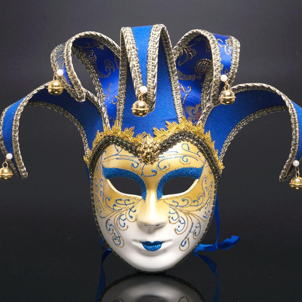 Venetian Party Diamond Masquerade Masks Full Face Jester Joker Cosplay Mask Halloween Carnival Art Decoration Accessories