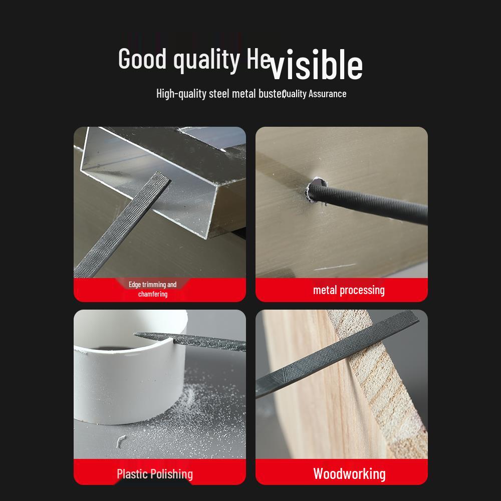 Mini Çelik Eğe Seti: Metal Taşlama için Üçgen, Yarı Dairesel ve Düz Eğeler