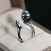 European and American Men's Trendy Metal Ring, Retro Style Cool and Handsome Design Totem Geometric Men's Ring