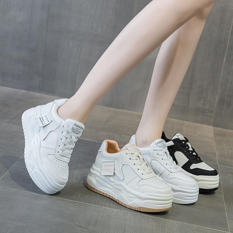 Height-increasing shoes within centimeters, new thick-soled small shoes, casual sports muffin height-increasing small white shoes