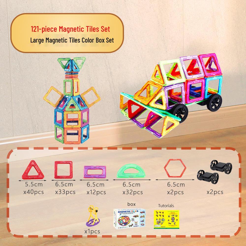 Xinming Large Magnetic Building Blocks - Colorful Educational Tiles & Sticks