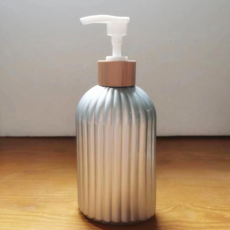 Nordic Luxury Glass Push-Top Bottle for Lotion, Hand Soap, Shampoo & Shower Gel