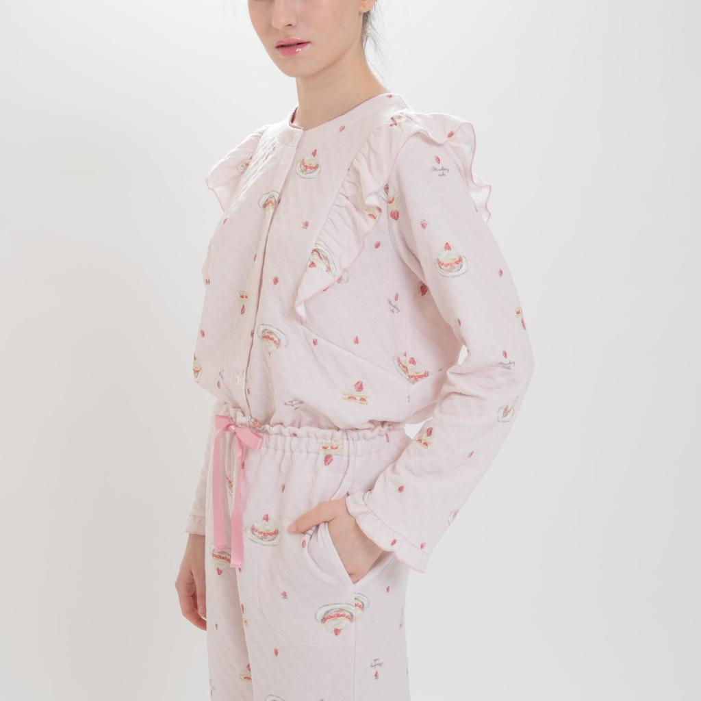 Pijama Căptușeală Bumbac Roz Shortcake [Narue] Set, Ținută, Pentru Femei,