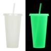 1PC 720ml Halloween Print Plastic Luminous Straw Cup Juice Milk Tea Coffee Cups for Party Supplies Funny Straw Cup Kitchen Drink