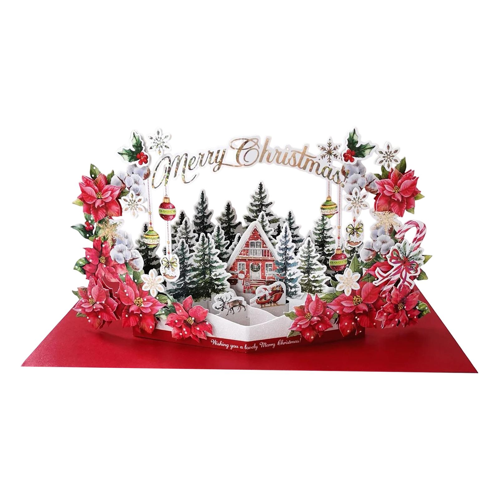 

Christmas -up Greeting Card 3D Easter Table Card Holiday Blessing Gift One Size
