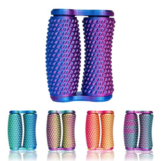 3D Printed Spiky Roller Fidget Toy Anxiety Stress Relief Kids Teens Adults Handheld Bumpy Rolling Massage Stick Portable Double-Rows Roller Sensory