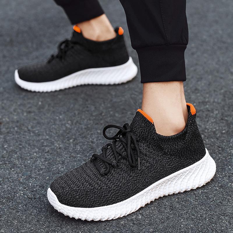 39-46 Men's Sneakers Flying Weaving Shoes A Breathable Lightweight Soft Bottom Ultra-light, Large Size Sock Shoes