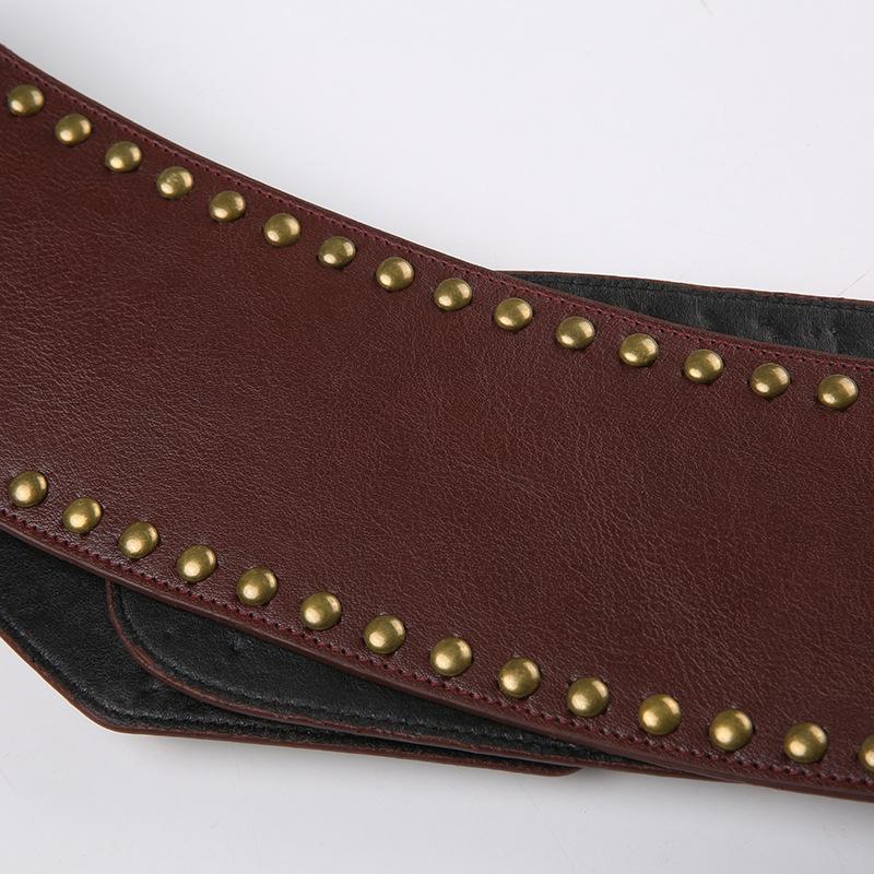 Retro Punk-stil perlebelte med uregelmessige maljer - Hot Girl Trend All-Match hult bredt belte
