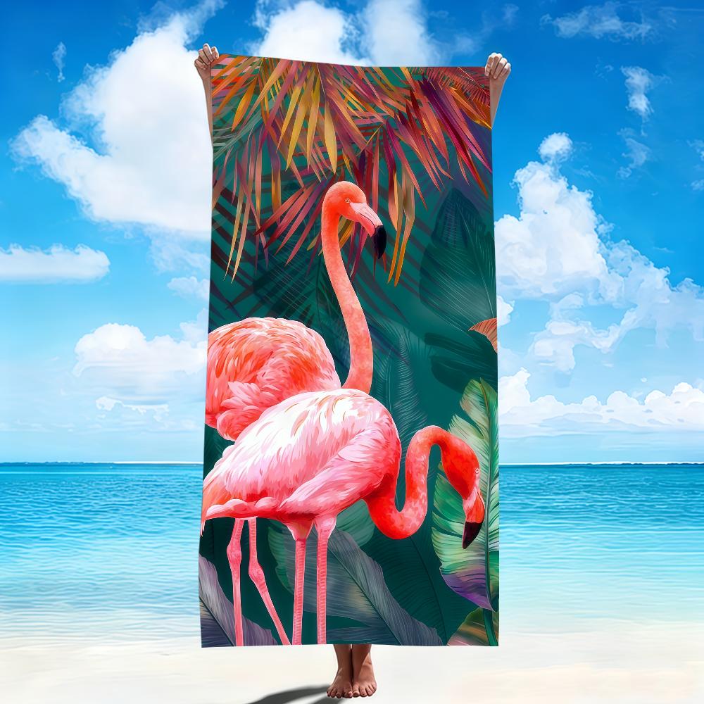 Mode Kunst modern Flamingo Tropisch Handtuch Weiche Strandhandtücher Schnelltrocknend Poolhandtuch für Reise Fitnessstudio Baden Spa Camping Sport Geschenk