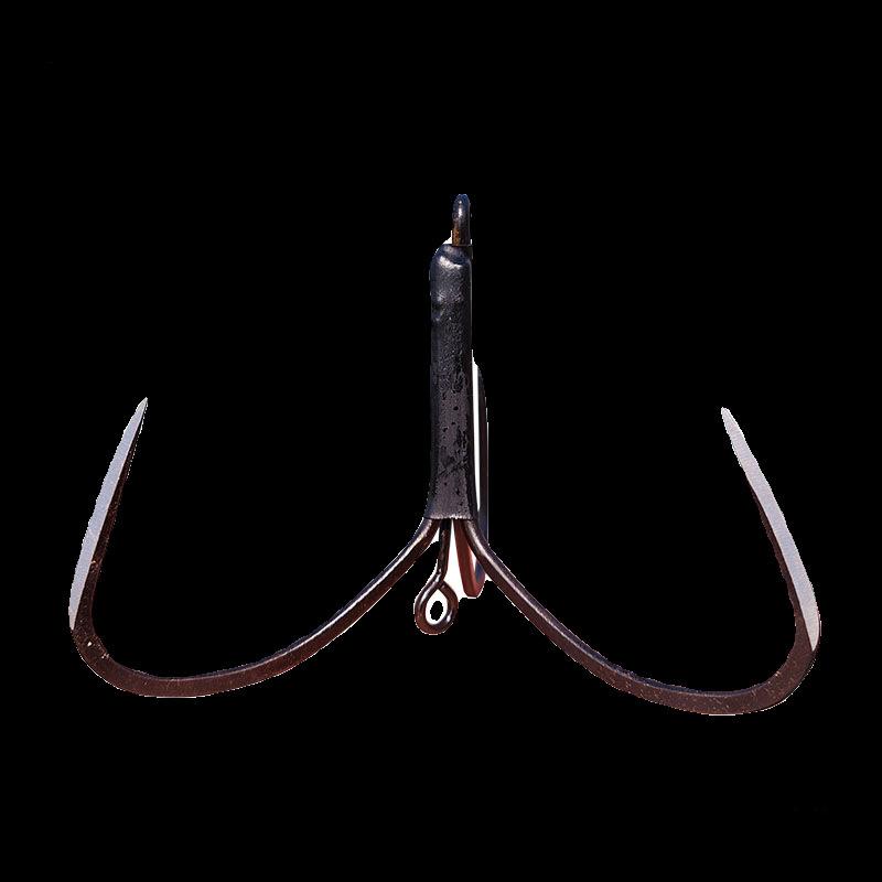 Hameçons de pêche Trois hameçons triples, Trois hameçons, Anneaux supérieur et inférieur, Doubles cercles, Hameçons triples triangulaires tranchants et à décollement rapide des écailles