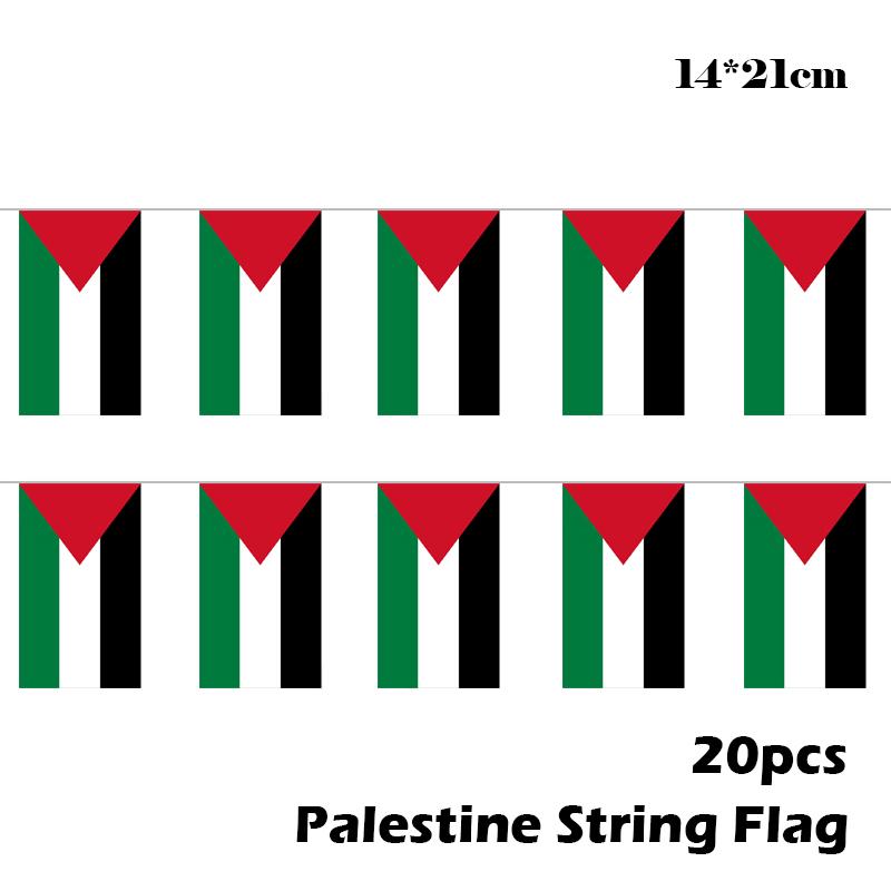 1421cm 5meter 20pcs Palestine String Flag Polyester Banners Office Home Decor