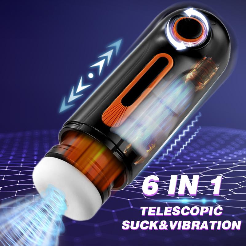 6in1 Automatic Telescopic Sucking Vibration Masturbators for Men Pussy Vaginas for Men Real Blowjob Sex Toys for Men