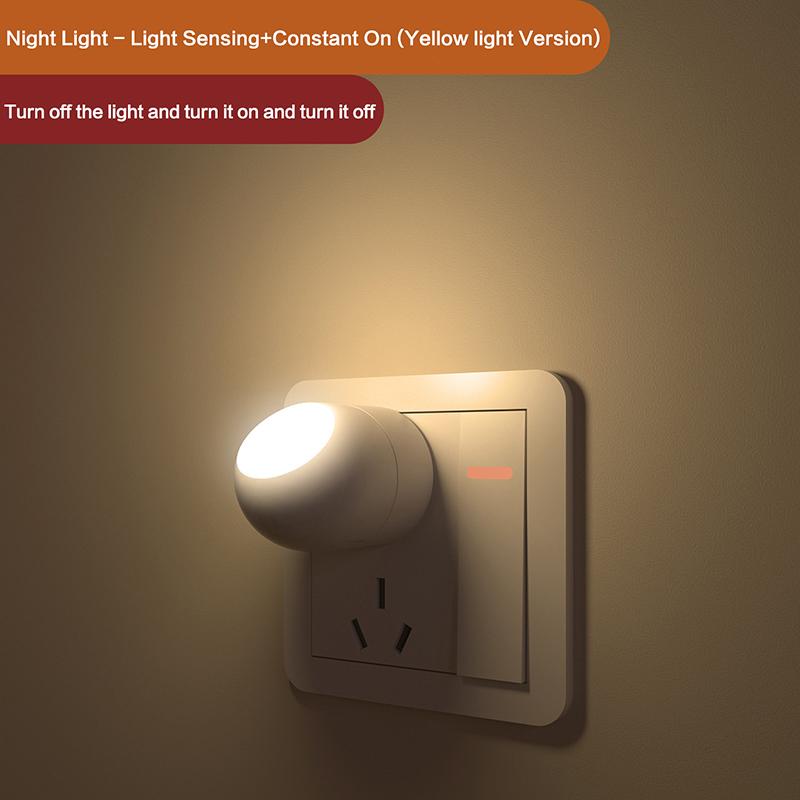 

1Pc Bedside Lamp Light-controlled Night Light LED Night Light Bedroom Lamp Gift For Children Cute Night Lamp For Corridor WC світло-жовтий колір
