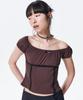 Leoninghai Polka Dot Slim Top [Brown]