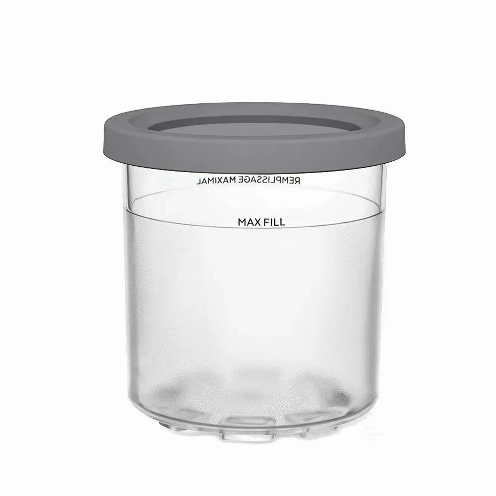 

1 шт. стаканчики для мороженого для мороженицы серии NINJA-CREAMI NC300s сменные банки для хранения с герметичными крышками серый