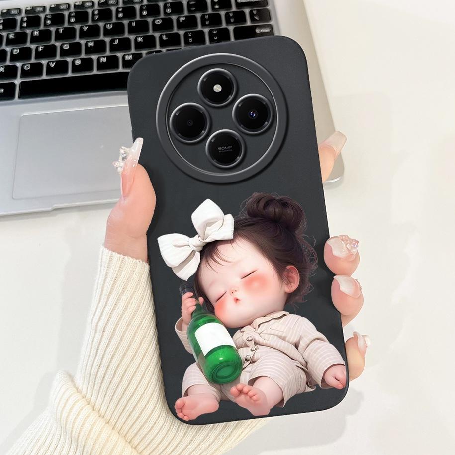 For Xiaomi Redmi 14C 4G Case Poco C75 Fashion Cherry Rose Flower Soft Silicone Cover On Redmi14C Bumper Redmi A4 A3 Pro 5G Funda