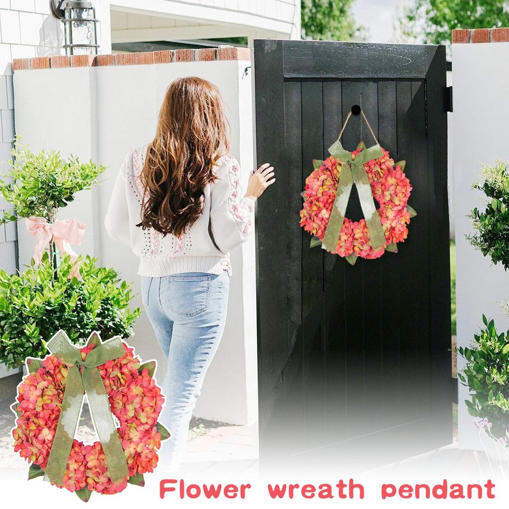 Hydrangea Wreath Door Hanging Simulation Flower Wall Hanging Decoration