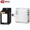 3.5A Multi-Port Charger with 3 Type-C & 3 USB Ports, Compatible with EU, US, UK Plugs