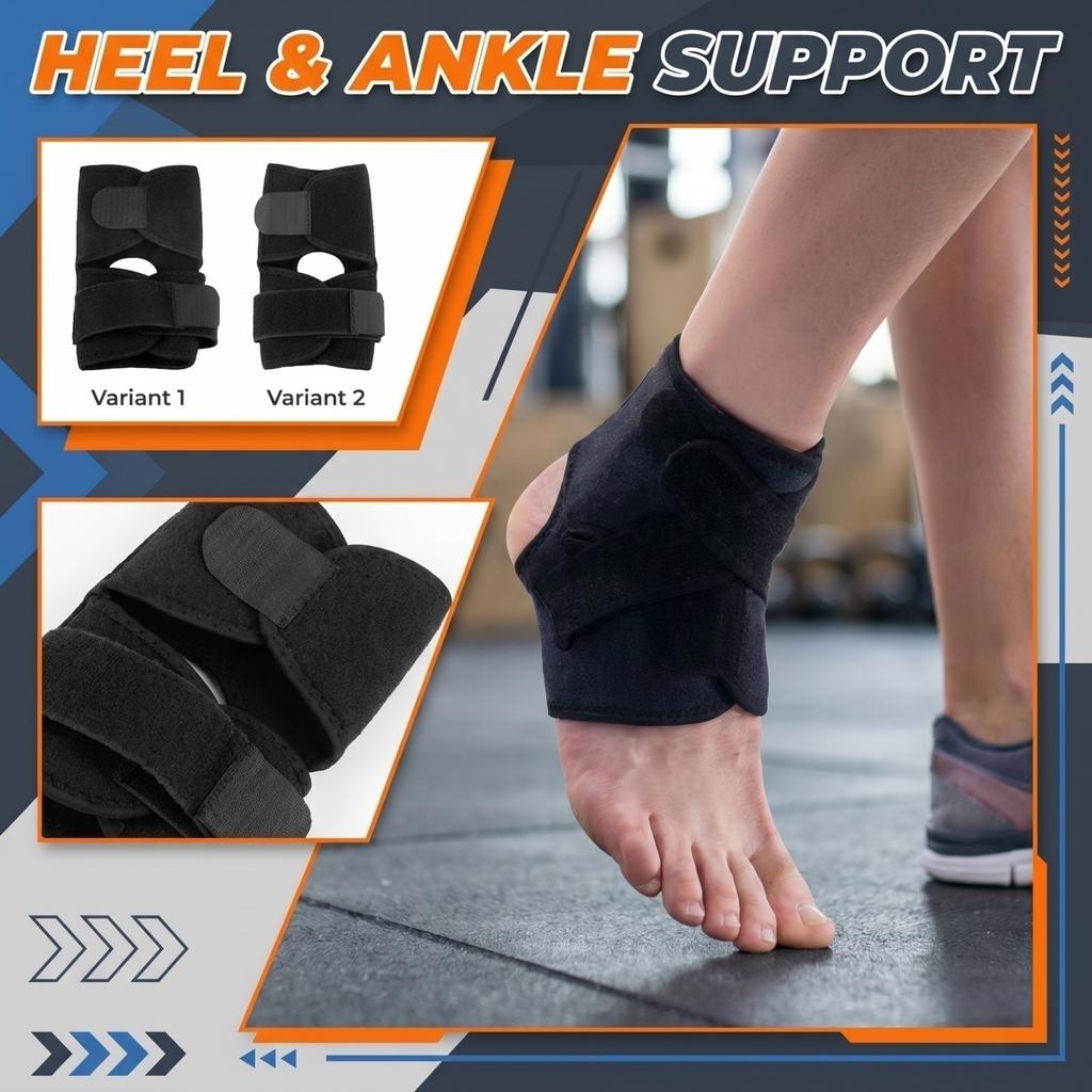 Adjustable Ankle Support Brace for Sports with Heel Strap and Wrist Wrap Design for Stability and Comfort in Physical Activities
