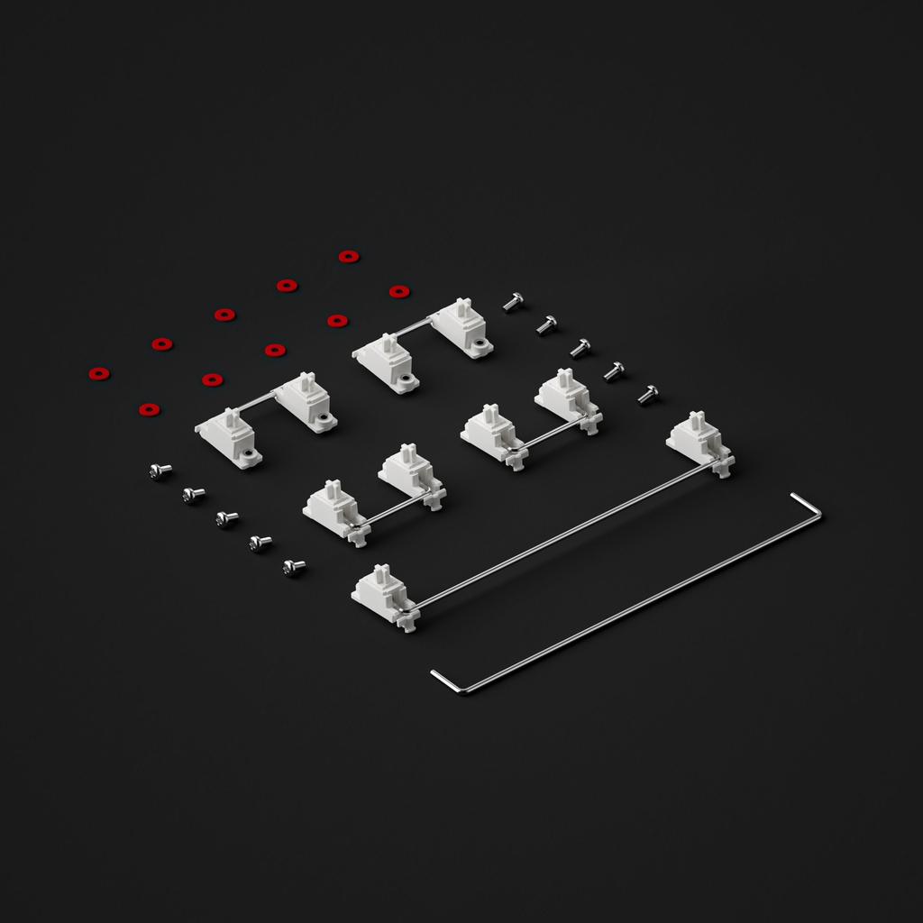 GATERON Screw-in Stabilizer 60% Mechanical Keyboard Satellite Switches 7U, 6.25U, 2U (White)