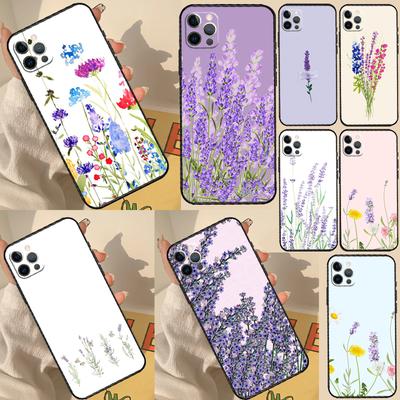 Lavender Purple Flowers Case For iPhone 11 12 13 14 15 16 Pro Max Cover For iPhone 13 12 Mini XR X XS Max Plus