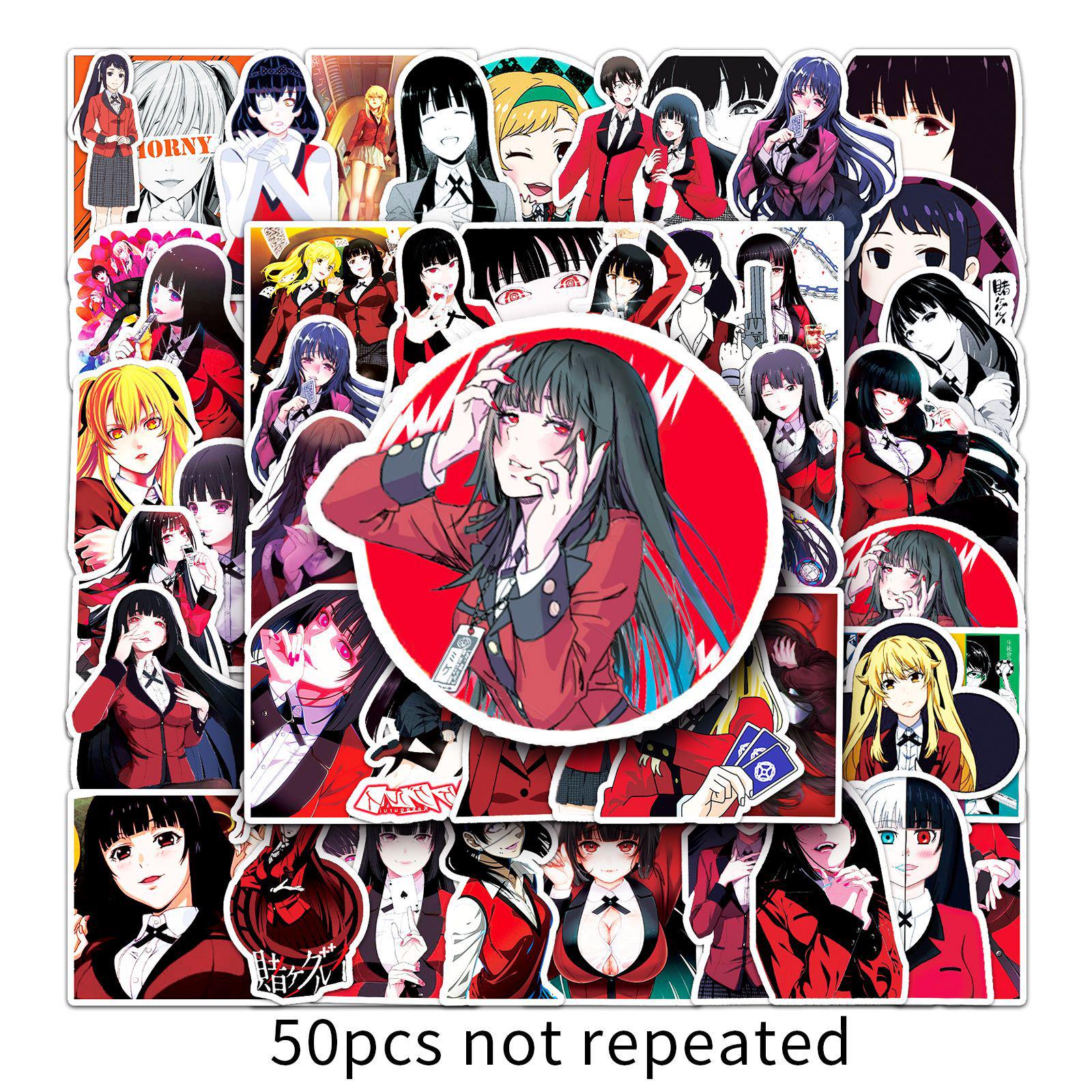 50 Japanese Anime Kakegurui Graffiti Stickers for Laptops, Cars & More