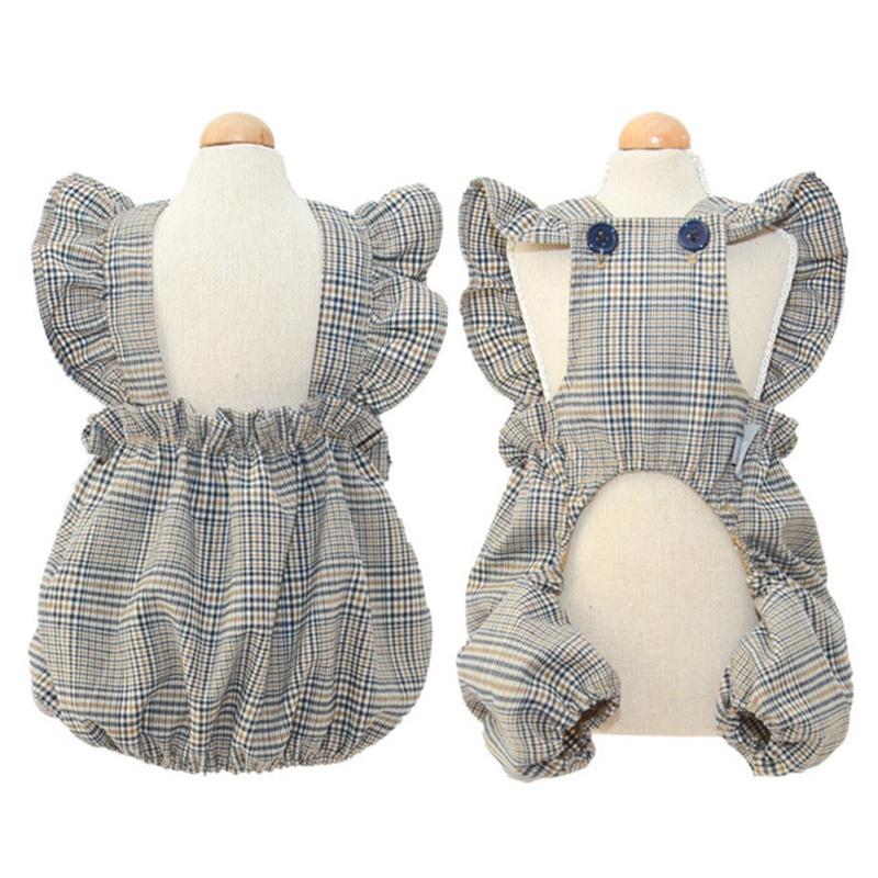 

Летняя одежда для собак для маленьких собак, классический комбинезон с рукавами-бабочками, платье чихуахуа, йоркский модный костюм для домашних животных, комбинезон S