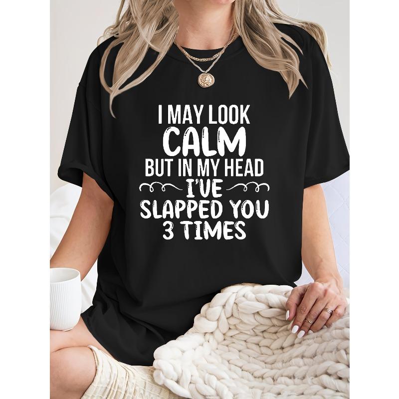 

Women s Minimalist Letter Print Short Sleeve Graphic Round Neck Versatile Daily Wear, Comfortable Casual Fit, Fashionable Commute and Vacation Top 4XL чорний