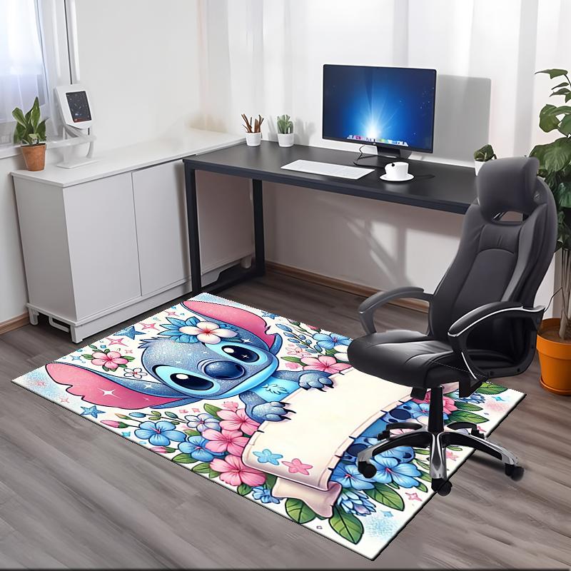 Stitch Printed Carpet, for Office Chair Living Room Bedroom Kitchen Room Decor Gifts.