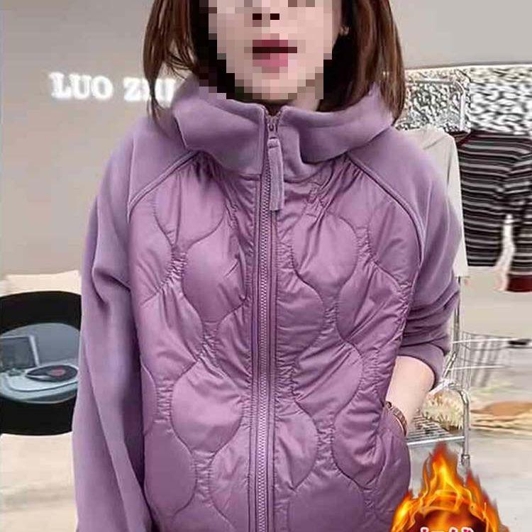 2025 A/W Versatile Color Block Sherpa Hoodie: Windproof, Warm, Plus Velvet Padded Jacket