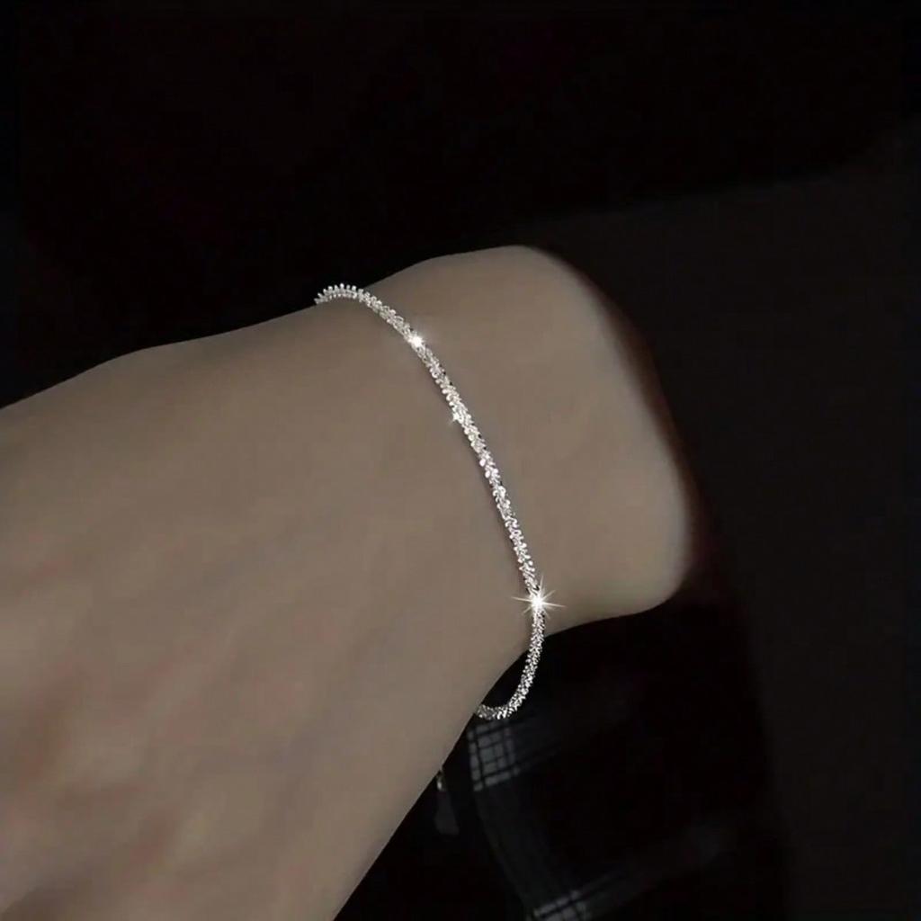 1pc Simple and Fresh Fried Dough Twists Bracelet, Shiny Plain Color Bracelet, Niche Design, No Pendant, Simple and Versatile