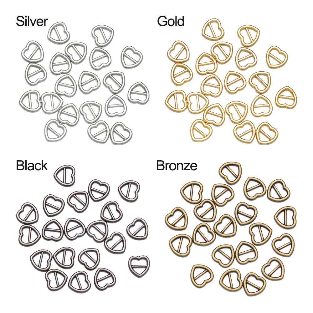 20/40pcs 4mm Heart Shaped Mini Ultra-small Diy Dolls Buckles  Bags Accessories Tri-glide Buckle Belt Buttons
