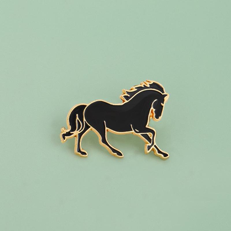 Zodiac Horse Brooch Cute Animal Style Badge Student Jewelry Pendant Accessories