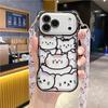 Korean Cute Flower Bear Ears Crossbody Lanyard Case For iPhone 17 16 15 14 13 12 11 Pro Max XS Max 7 8 Plus Cover Women Girl's