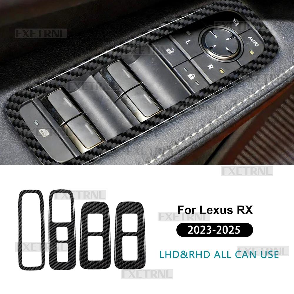 For 2024 2025 Lexus RX Car Interior Gear Shift Window Button Door Handle Real Soft Carbon Fiber Sticker LHD RHD Accessories