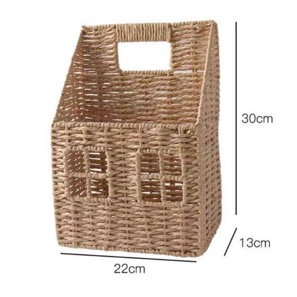 Woven Wall Basket Handwoven Organizer Fiber Hanging for Children's Room, Entryway