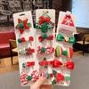 Korean Christmas Hair Clip Set: Snowman & Tree Duckbill Clips for Kids & Women