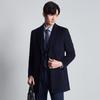 Baoxiniao Men's Cashmere Blend Mid-Length Notch Lapel Wool Coat