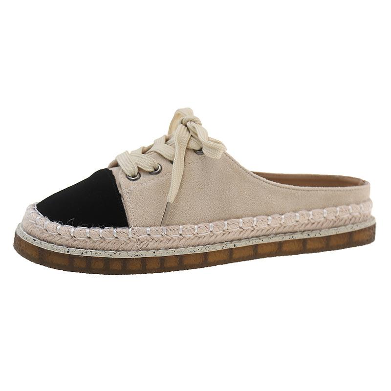 Flat-bottomed Bag Head Half Slippers Women's Summer Wear 2025 New Retro Versatile One-pedal Lazy Cool Slippers Fisherman Shoes