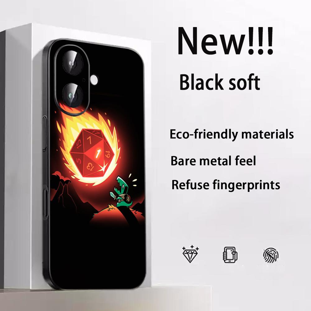 Dungeons Dragons dnd cool game Phone Case For iPhone 17 16 e 15 14 13 12 Plus Mini Pro Max Soft black Shockproof Cover