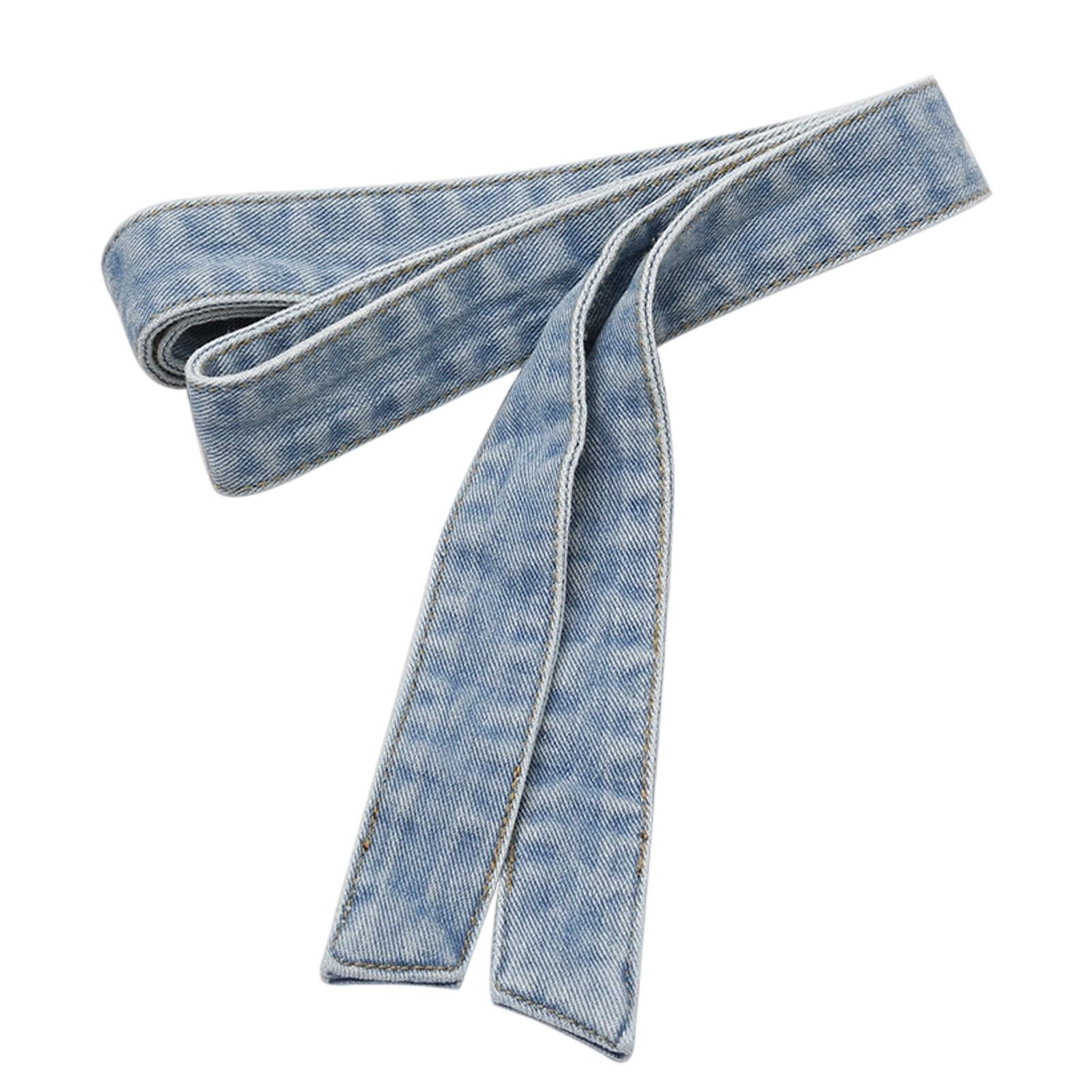 

Denim Waist Belt for Women Classic Sash for Trench Coat Pants Jumpsuit світло-синій колір